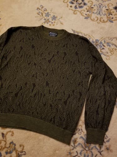 Vintage Burberrys Of London Jumper Sweater Womens XL 90s Crew Green USA Union - Thumbnail 2