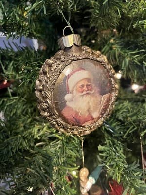 Handmade Local Artist CUSTOM ORDERS Christmas Tree Ornament Clay Decoupage Gift - Thumbnail 8