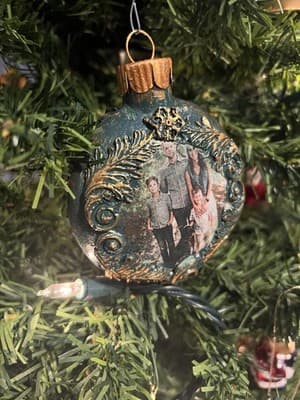 Handmade Local Artist CUSTOM ORDERS Christmas Tree Ornament Clay Decoupage Gift - Thumbnail 10