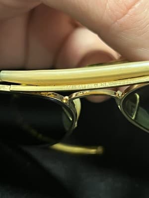 VTG 1990's 58[]14mm B&L RAY BAN Gold Wraparounds G15 Pilot AVIATOR Sunglasses - Thumbnail 11