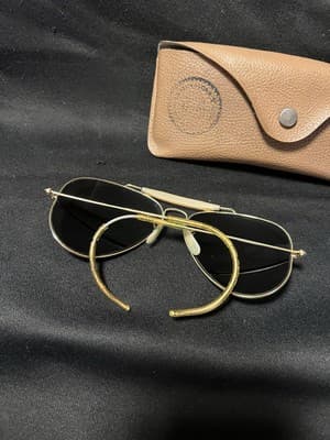 VTG 1990's 58[]14mm B&L RAY BAN Gold Wraparounds G15 Pilot AVIATOR Sunglasses - Thumbnail 4