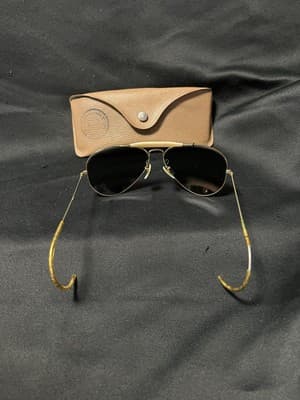 VTG 1990's 58[]14mm B&L RAY BAN Gold Wraparounds G15 Pilot AVIATOR Sunglasses - Thumbnail 5