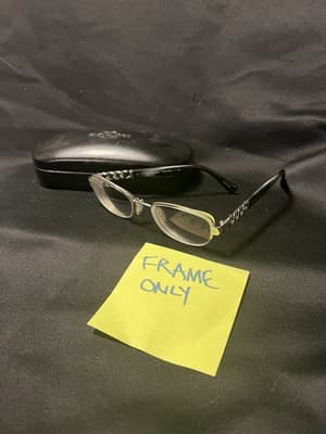 Coach HC5072Q 9015 Silver Black Oval Eyeglasses Frame ONLY 51-17 135 Chain Link - Image 1