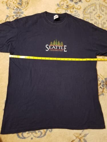 Vintage 90s Seattle Washington Anvil Mens T-Shirt Size XL Blue Preshrunk USA - Thumbnail 6