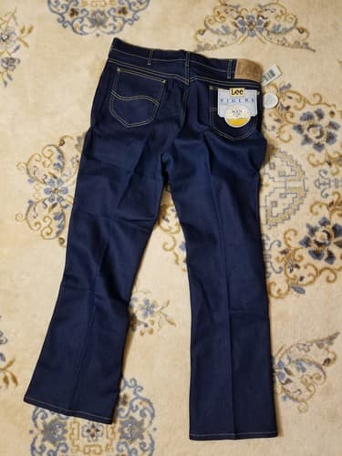 Vtg NWT Lee Riders Regular Fit Boot Cut Jeans Indigo Denim 40x32 38x31 Union USA - Thumbnail 2
