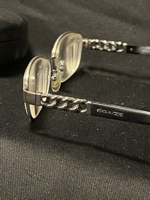 Coach HC5072Q 9015 Silver Black Oval Eyeglasses Frame ONLY 51-17 135 Chain Link - Thumbnail 3