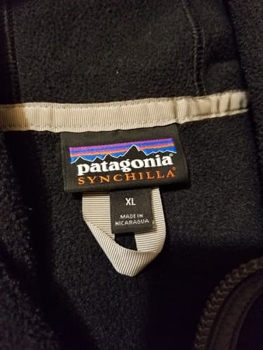 Patagonia Light Synchilla Snap T Hoody Black Full Zip Fleece Jacket Men’s XL - Thumbnail 4