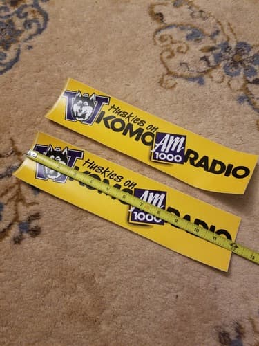 Lot Of 2 VTG Washington Huskies Football Bumper Stickers KOMO AM 1000 USA - Thumbnail 4