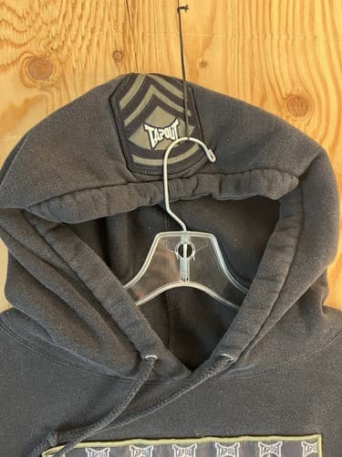Y2K Tapout Hoodie Mens XXL Black Green Camo Embroidered MMA Warrior Sweatshirt - Thumbnail 4