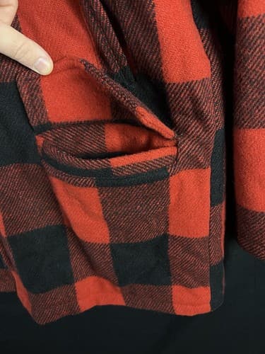 VTG Adirondack Savile Row Wool/ Leather Jacket L Buffalo Red Coat Parka Hunting - Thumbnail 10