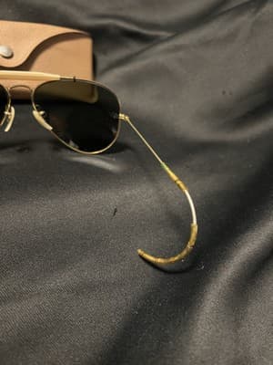VTG 1990's 58[]14mm B&L RAY BAN Gold Wraparounds G15 Pilot AVIATOR Sunglasses - Thumbnail 6