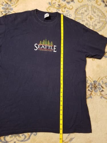 Vintage 90s Seattle Washington Anvil Mens T-Shirt Size XL Blue Preshrunk USA - Thumbnail 5