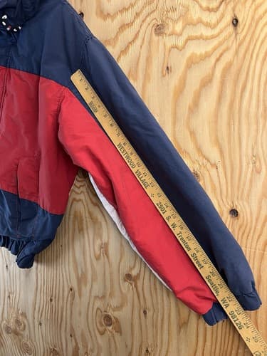 Vtg 90s Tommy Hilfiger Spell Out Big Flag Logo Reversible Men M Jacket Coat READ - Thumbnail 17