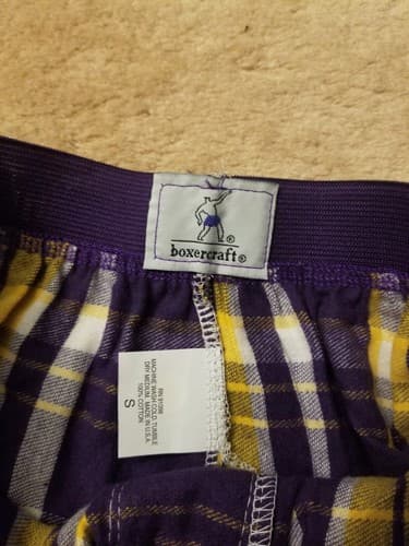 VTG Washington Huskies Boxercraft Boxer Shorts S Cheerleader Purple Yellow USA - Thumbnail 2