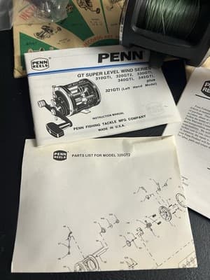 Penn 320 GT2 4.3:1 Trolling Super Levelwind Fishing Reel Right Hand + Box Manual - Thumbnail 4