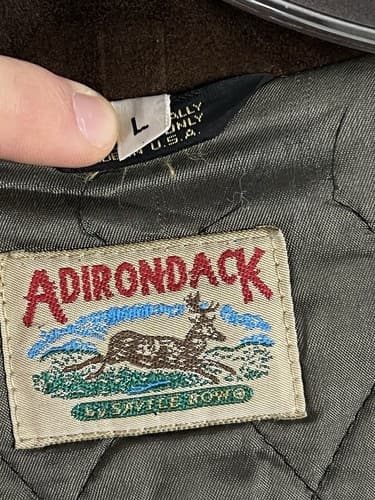 VTG Adirondack Savile Row Wool/ Leather Jacket L Buffalo Red Coat Parka Hunting - Thumbnail 4
