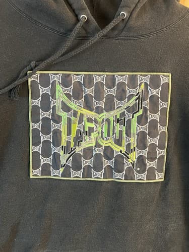 Y2K Tapout Hoodie Mens XXL Black Green Camo Embroidered MMA Warrior Sweatshirt - Thumbnail 3
