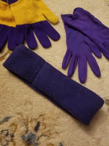 Vtg UW Washington Huskies Football Washington Gloves S Purple Knit/ Headband Lot - Thumbnail 7