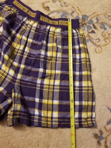 VTG Washington Huskies Boxercraft Boxer Shorts S Cheerleader Purple Yellow USA - Thumbnail 7