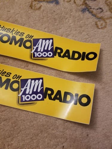 Lot Of 2 VTG Washington Huskies Football Bumper Stickers KOMO AM 1000 USA - Thumbnail 2
