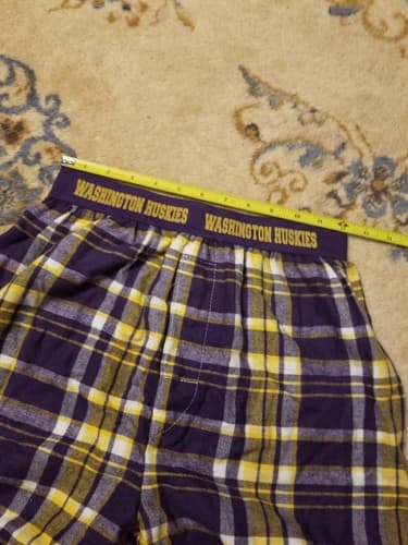 VTG Washington Huskies Boxercraft Boxer Shorts S Cheerleader Purple Yellow USA - Thumbnail 8