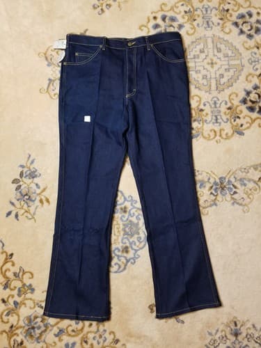 Vtg NWT Lee Riders Regular Fit Boot Cut Jeans Indigo Denim 40x32 38x31 Union USA - Thumbnail 3