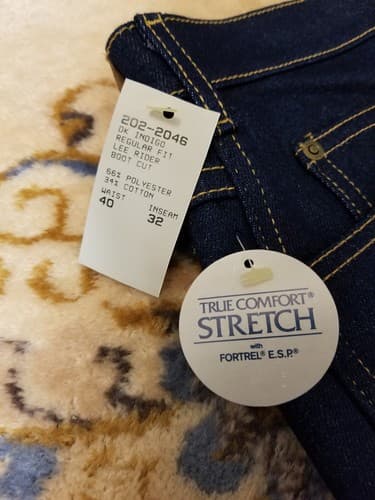 Vtg NWT Lee Riders Regular Fit Boot Cut Jeans Indigo Denim 40x32 38x31 Union USA - Thumbnail 11