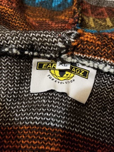 EARTH RAGZ Aztec Orange Southwest Zip Hoody XL Jacket Western Wool pendleton - Thumbnail 6