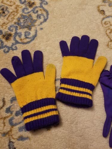 Vtg UW Washington Huskies Football Washington Gloves S Purple Knit/ Headband Lot - Thumbnail 4