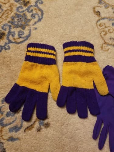 Vtg UW Washington Huskies Football Washington Gloves S Purple Knit/ Headband Lot - Thumbnail 3