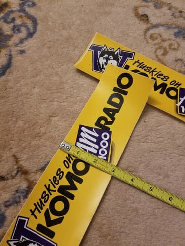 Lot Of 2 VTG Washington Huskies Football Bumper Stickers KOMO AM 1000 USA - Thumbnail 5
