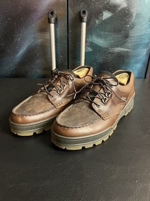 ECCO Mens 13 EU 47 Track 25 Low GoreTex Rugged Leather Boots Shoes Brown NICE! - Image 1