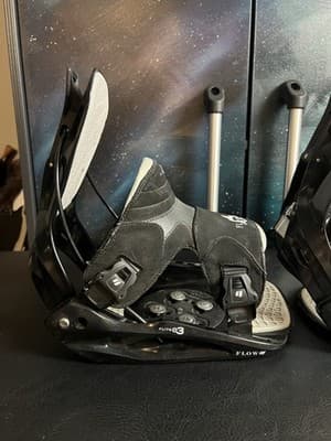 FLOW Flite 03 Mens XL Snowboarding Bindings Rear Entry Step-In Black Complete 3 - Thumbnail 9