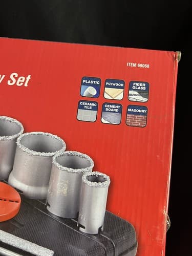 Warrior 9pc Carbide Grit Hole Saw Set Cement Masonry Tile Plastic Fiber Glass - Thumbnail 3