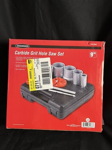 Warrior 9pc Carbide Grit Hole Saw Set Cement Masonry Tile Plastic Fiber Glass - Thumbnail 4