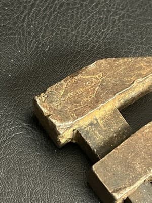 Antique USA Marked Monkey Wrench Adjustable Pipe Wrench 1800's Wood Handle W&B - Thumbnail 5