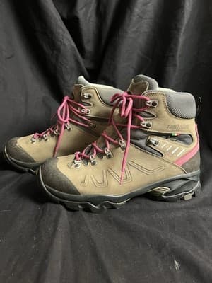 Zamberlan Quazar GTX RR Hiking Boots Women 10 /Men 8.5 Italy Goretex Brown/ Pink - Thumbnail 2