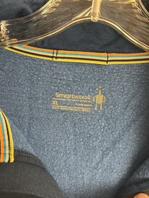 Smartwool 1/2 Zip Mens XL Merino Sport Fleece Pullover Sweater Navy Blue - Thumbnail 2