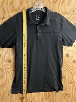 Arcteryx Captive Performance Short Sleeve Polo Shirt Men's Size Small Black - Thumbnail 9