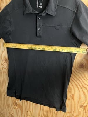 Arcteryx Captive Performance Short Sleeve Polo Shirt Men's Size Small Black - Thumbnail 10