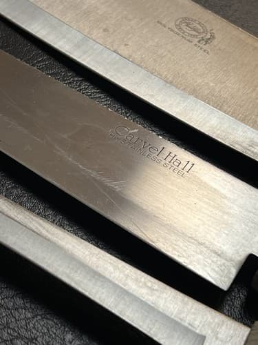 3 Carvel Hall Great Blades Knives Set Cleaver Chef Fillet Knife Wood Handle Vtg - Thumbnail 5