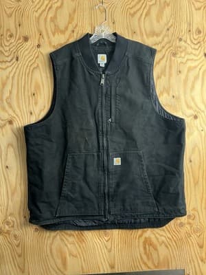 Carhartt Vest Black Mock Neck Quilt Lining Mens 2XL Tall 104395 BLK Thinsulate - Image 1