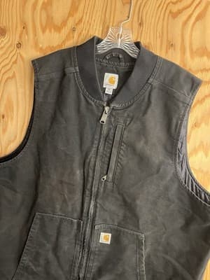 Carhartt Vest Black Mock Neck Quilt Lining Mens 2XL Tall 104395 BLK Thinsulate - Thumbnail 2