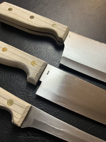 3 Carvel Hall Great Blades Knives Set Cleaver Chef Fillet Knife Wood Handle Vtg - Thumbnail 9