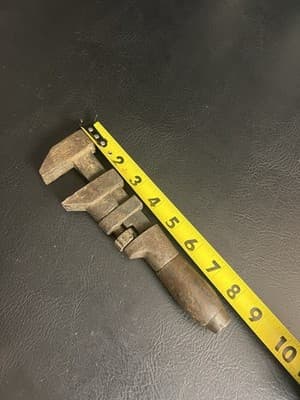 Antique USA Marked Monkey Wrench Adjustable Pipe Wrench 1800's Wood Handle W&B - Thumbnail 16