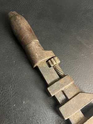 Antique USA Marked Monkey Wrench Adjustable Pipe Wrench 1800's Wood Handle W&B - Thumbnail 9