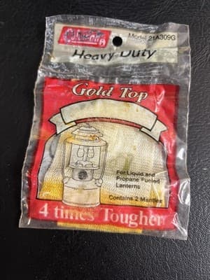 VTG Coleman Gold Top Heavy Duty Mantles Sealed Package Model 21A309G NOS - Thumbnail 3