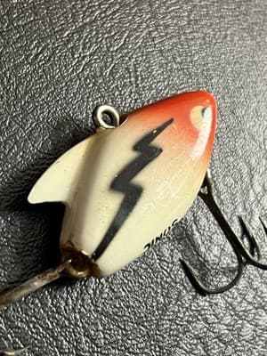 VTG HEDDON Sonic 385 RH 3/8 oz Class Red Head White Body Fishing Lure With Box - Thumbnail 10