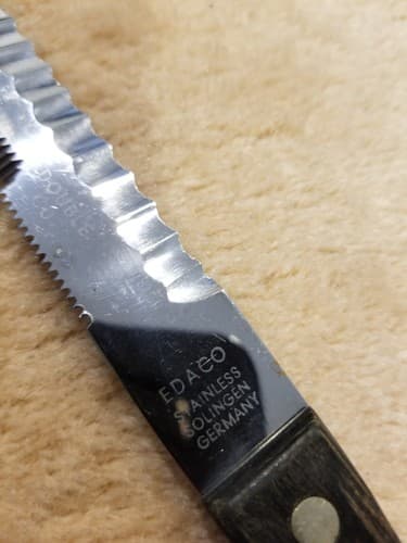 VTG Edaco Universal All Purpose Double Cut Serrated Stainless Knife Germany Rare - Thumbnail 3