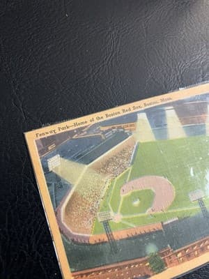 Vintage BOSTON MASS MA Fenway Park BASEBALL STADIUM Night Postcard Red Sox USA - Thumbnail 2
